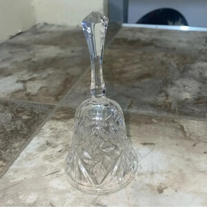 Crystal Glass  Hollow Bell with Firework Design Pattern no brand no flaws NWOT